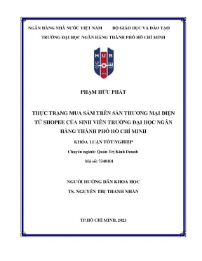 Thực trạng mua sắm trên sàn thương mại điện tử shopee của sinh viên trường đại học ngân hàng tp hồ chí minh