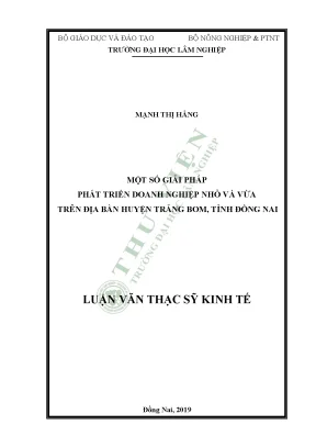 Một số giải pháp phát triển doanh nghiệp nhỏ và vừa trên địa bàn huyện trảng bom