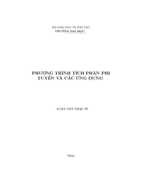 Phương trình tích phân phi tuyến và các ứng dụng