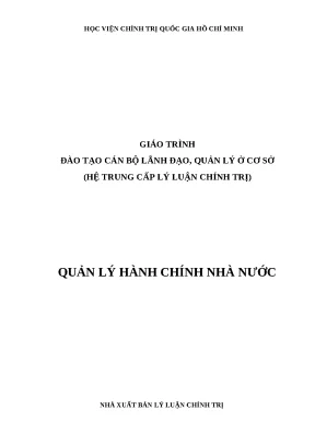 Giáo trình quản lý hành chính nhà nước