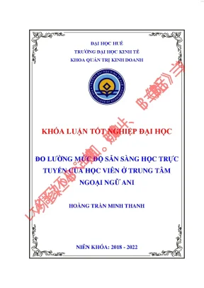 Đo lường mức độ sẵn sàng học trực tuyến của học viên tại trung tâm ngoại ngữ ani huế