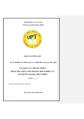 Tác động của truyền thông trong học tiếng anh trường hợp nghiên cứu tại trường đại học phan thiết