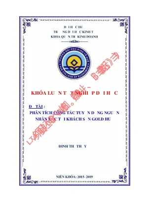 Phân tích công tác tuyển dụng nguồn nhân lực tại khách sạn gold huế