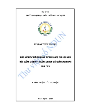 Khảo sátkieens thức phòng avf xử trí phản vệ của sinh viên điều dưỡng chính quy trường đại học điều dưỡng nam định năm 2023