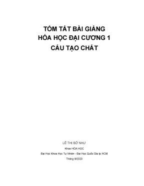 Hóa đại cương 1 đại học khoa học tự nhiên