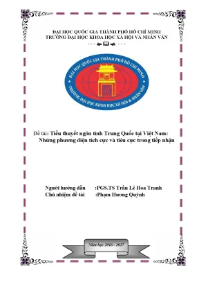 Tiểu thuyết ngôn tình trung quốc tại việt nam những phương diện tích cực và tiêu cực trong tiếp nhận công trình nghiên cứu khoa học sinh viên cấp trường