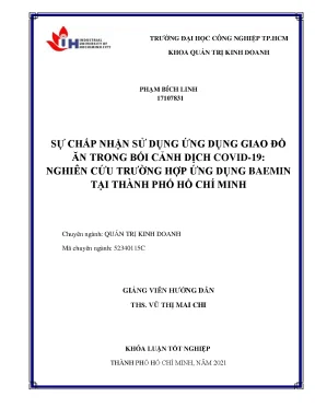 Sự chấp nhận sử dụng ứng dụng giao đồ ăn trong bối cảnh dịch covid 19 nghiên cứu trường hợp ứng dụng baemin tại thành phố hồ chí min