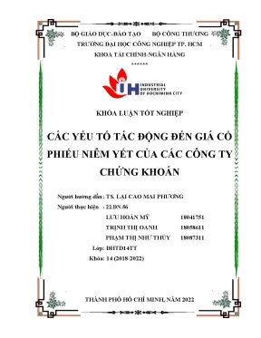 Các yếu tố tác động đến giá cổ phiếu niêm yết của các công ty chứng khoán
