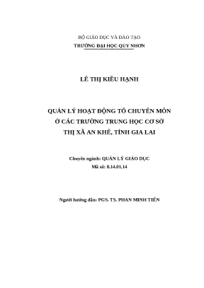 0448 quản lý hoạt động tổ chuyên môn ở các trường trung học cơ sở thị xã an khê tỉnh gia lai luận văn tốt nghiệp