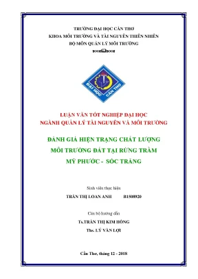 Anh 2018 đánh giá hiện trạng chất lượng môi trường đất tại rừng tràm mỹ phước sóc trăng
