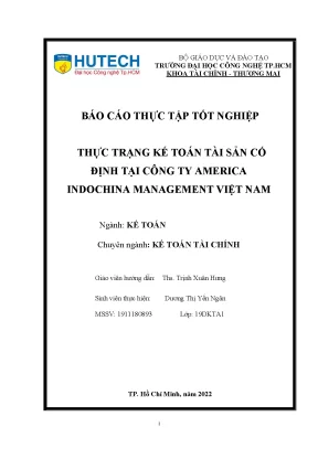 Thực trạng kế toán tài sản cố định tại công ty america indochina management việt nam