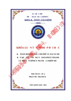 Kế toán doanh thu chi phí và xác định kết quả hoạt động tại đài phát thanh và truyền hình tỉnh thừa thiên huế