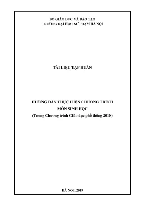 Tài liệu tập huấn hướng dẫn thực hiện chương trình môn sinh học