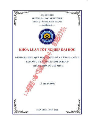Đánh giá hiệu quả hoạt động bán hàng đa kênh tại công ty cổ phần eotygroup thành phố hồ chí minh