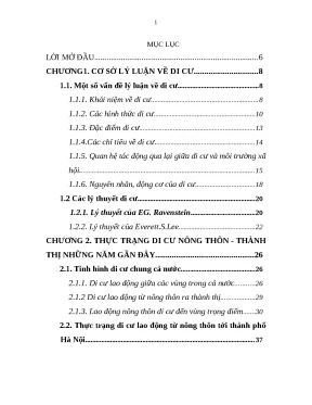 Luận văn phân tích các yếu tố tác động đến di cư
