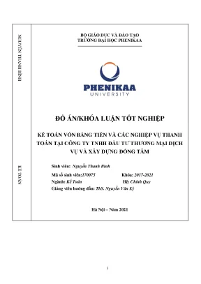 Kế toán vốn bằng tiền và các nghiệp vụ thanh toán tại công ty tnhh đầu tư thương mại dịch vụ và xây dựng đồng tâm