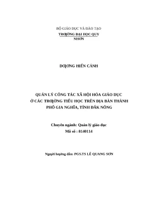 0508 quản lý công tác xã hội hóa giáo dục ở các trường tiểu học trên địa bàn thành phố gia nghĩa tỉnh đắk nông luận văn tốt nghiệp