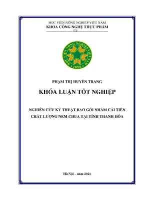 Nghiên cứu kỹ thuật bao gói nhằm cải tiến chất lượng nem chua tại tỉnh thanh hóa