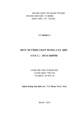 Luận văn thạc sĩ một số tính chất động lực học của c0 nửa nhóm lvts vnu