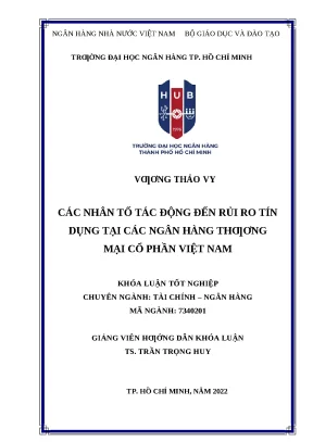 916 các nhân tố tác động đến rủi ro tín dụng tại các nhtm cp vn khóa luận đại học chuyên ngành tcnh 2023