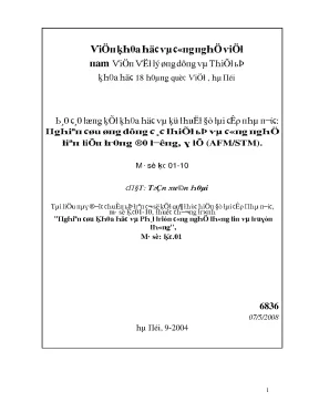Nghiên cứu ứng dụng các thiết bị và công nghệ tiên tiến trong đo lường và y tế