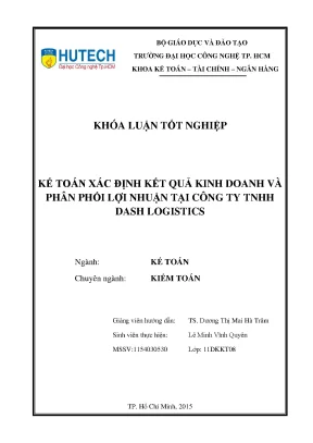 Khóa luận tốt nghiệp kế toán xác định kết quả kinh doanh và phân phối lợi nhuận tại công ty tnhh dash logistics