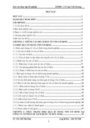 Một số giải pháp nâng cao hiệu quả sử dụng vốn cố định tại công ty cổ phần du lịch quốc tế hữu nghị
