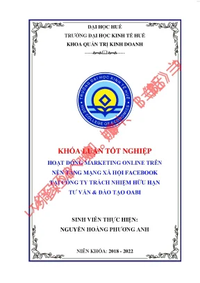 Hoạt động marketing online trên nền tảng mạng xã hội facebook tại công ty trách nhiệm hữu hạn tư vấn và đào tạo oabi