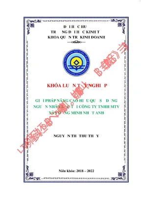 Giải pháp nâng cao hiệu quả sử dụng nguồn nhân lực tại công ty tnhh mtv xây dựng minh nhật anh