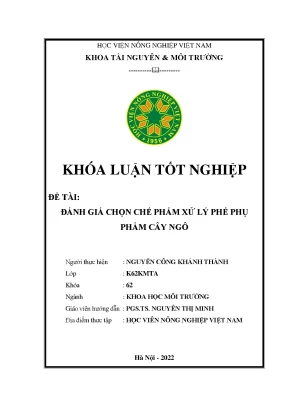 Đánh giá chọn chế phẩm xử lý phế phụ phẩm cây ngô