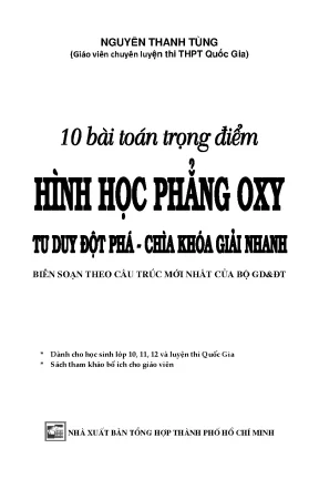 Chuyên đề hình học phẳng oxy nguyễn thanh tùng