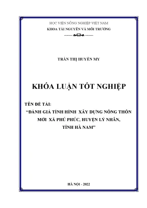 Đánh giá tình hình xây dựng nông thôn mới xã phú phúc huyện lý nhân tỉnh hà nam