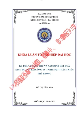 Kế toán doanh thu và xác định kết quả kinh doanh tại công ty tnhh mtv phú phong