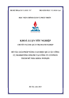 Chuyên ngành quản trị kinh doanh giải pháp nâng cao công cụ marketing online tại thẩm mỹ viện nha khoa wonjin