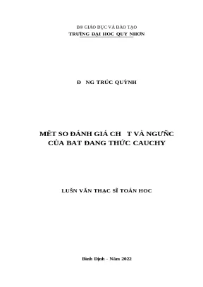 1173 một số đánh giá chặt và ngược của bất đẳng thức cauchy luận văn tốt nghiệp