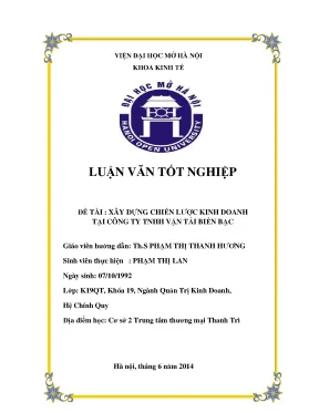 Xây dựng chiến lược kinh doanh tại công ty tnhh vận tải biển bạc