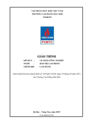 Giáo trình vệ sinh công nghiệp nghề bảo hộ lao động trình độ cao đẳng