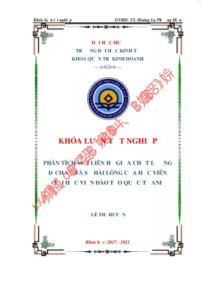 Phân tích mối liên hệ giữa chất lượng dịch vụ sự hài lòng của học viên tại học viện quốc tế ani huê