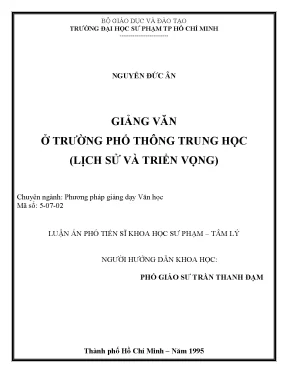 Giảng văn ở trường phổ thông trung học lịch sử và triển vọng