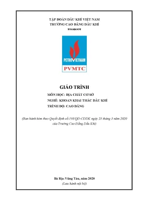 Giáo trình địa chất cơ sở nghề khoan khai thác dầu khí trình độ cao đẳng
