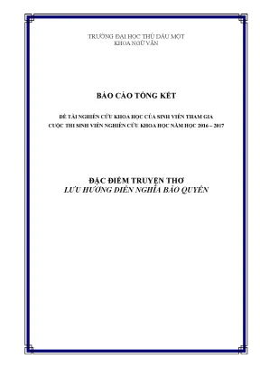 Đặc điểm truyện thơlưu hương diển nghĩa bảo quyển