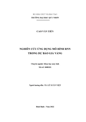 Nghiên cứu ứng dụng mô hình rnn trong dự báo giá vàng