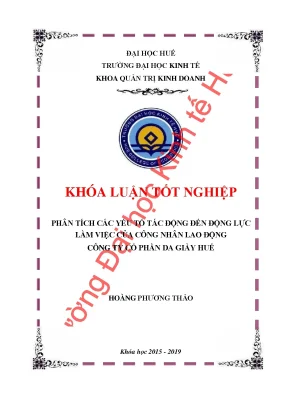 Phân tích các yếu tố tác động đến động lực làm việc của công nhân lao động công ty cổ phần da giày huế