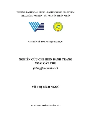 Nghiên cứu chế biến bánh tráng xoài cát chu mangifera indica l