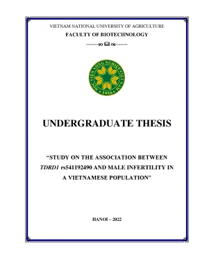 Study on the association between tdrd1 rs541192490 and male infertility in a vietnamese population