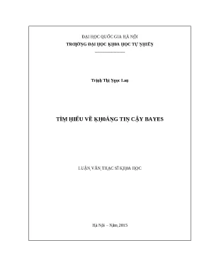 Luận văn thạc sĩ tìm hiểu về khoảng tin cậy bayes lvts vnu