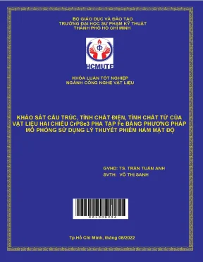 Khảo sát cấu trúc tính chất điện tính chất từ của vật liệu hai chiều crpse3 pha tạp fe bằng phương pháp mô phỏng sử dụng lý thuyết phiếm hàm mật độ