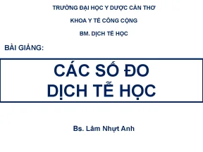 Các số đo dịch tễ học