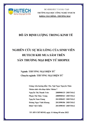 Nghiên cứu sự hài lòng của sinh viên hutech khi mua sắm trên sàn thương mại điện tử shopee