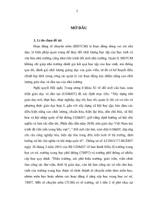 0447 quản lý hoạt động tổ chuyên môn ở các trường trung học phổ thông huyện đắk rlấp tỉnh đắk nông luận văn tốt nghiệp
